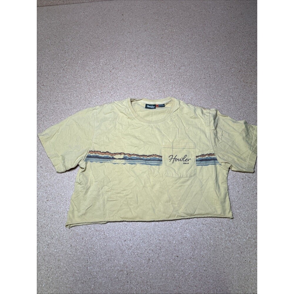 Howler Bros Conch Stripe Classic Tee Women’s Cropped Size M E2